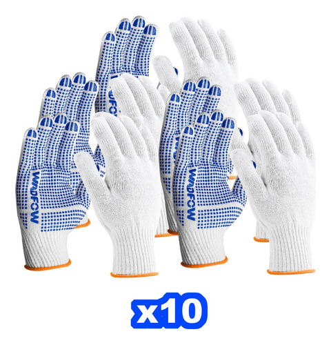 Guantes Lana Y Bolitas De Goma X 10 Wadfow Wkg1801 - Lnf