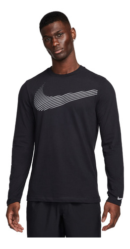 Buzo Nike Dri Fit Tee Flash Graphic Tees-negro