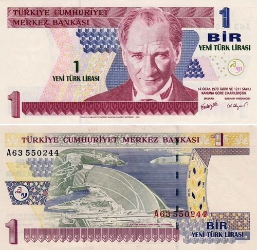 Grr-billete De Turquía 1 Lira 2006 - Kemal Atatürk