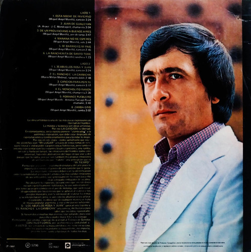 Miguel Angel Morelli - De Mi Tiempo Y Mi Lugar Lp (Usado)