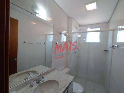 Apartamento Com Vista Livre E Lazer Completo, 3 Dormitórios Para Alugar, 118 M² - Aparecida - Santos/sp - Ap5876