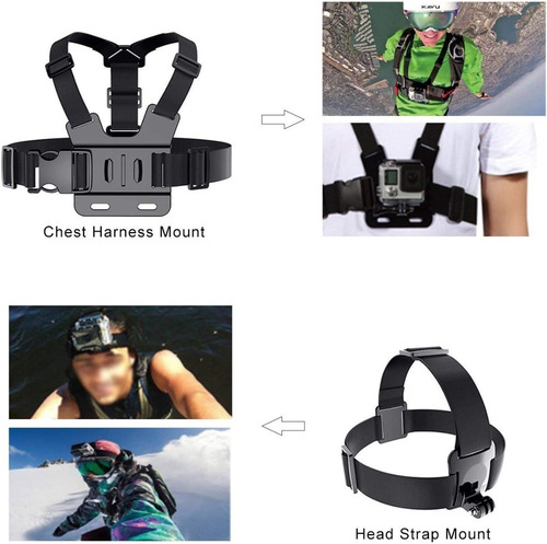 Imagen 2 de 8 de Kit De Accesorios 62 En 1 Para Gopro8 Hero 9/8/7/6/5/4
