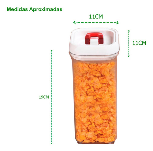 Pote 1,5 Litros Hermético Tampa Vedante Transparente Cor Branco