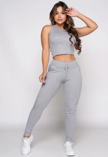 Calça Jogger Feminina Cintura Alta Ribana Canelada - Físico Fitness