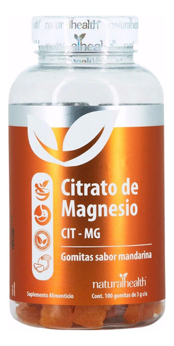 Citrato De Magnesio 100 Gomitas Mandarina Natural Health