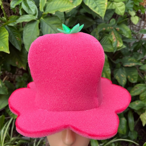 Sombrero En Goma Espuma Frutillitas Cotillon Disfraz Fiestas Rojo S Lisa