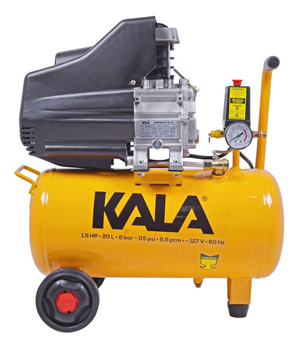 Compressor De Ar 6,6 Pés 20 Litros 1,5 Hp 863181 Kala