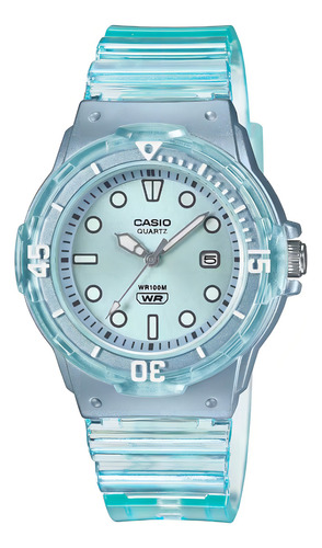 Reloj Casio Pop Lrw-200hs-2ev Mujer Ts Correa Celeste Bisel Celeste Fondo Celeste