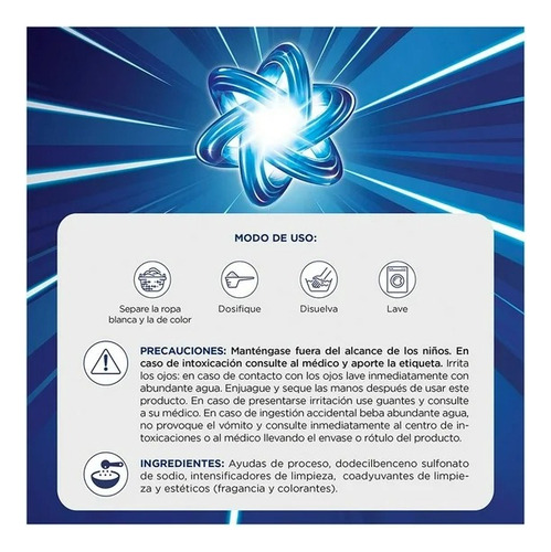 6 Pzas Detergente En Polvo Ariel Revitacolor Cuida La Ropa D