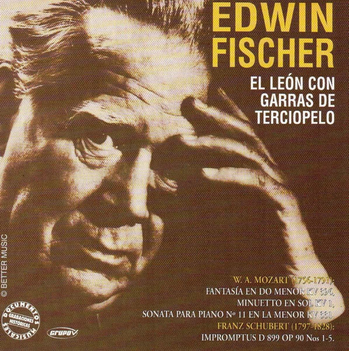 Cd Edwin Fischer  El Leòn De Las Garras De Terciopelo 