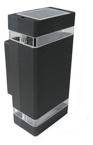 Aplique Bidireccional Aluminio Exterior P/ Dicro Led Gu10 Color Negro