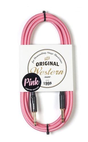 Cable 3m Plug-plug Entelado Guitarra Bajo Western Pinknr30