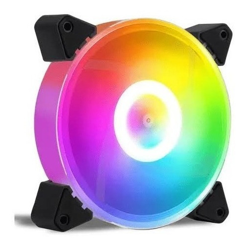 Cooler Ventoinha Gamer Fan 120mm Rgb Led Com 5 Cores Fixas