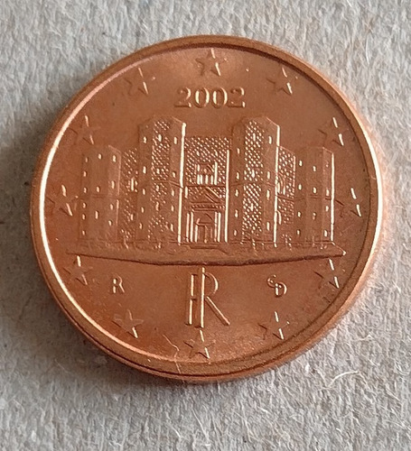 Moneda De Un Centavo De Euro De Italia Año 2002 Sin Circular