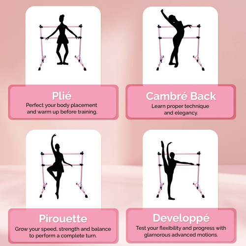 Barra De Ballet Ammana Trade De 4 Pies Ajustable Y Portátil