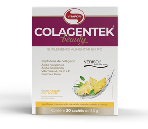Colagentek Beauty Verisol 30 Sachês 3,5g Abacaxi Com Hortelã