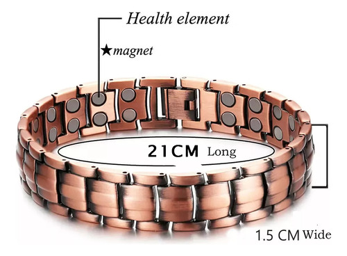 2 Pulseras Curativas De Cobre Puro Para La Artritis Para Hom