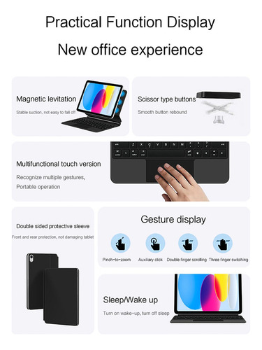Funda Tipo Folio Magic Keyboard Para iPad A16, 11 Pulgadas,