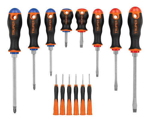 Set Kit Juego 14 Destornilladores Industrial Ph Plano Torx