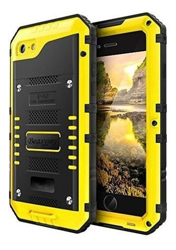 Funda Compatible Con iPhone 7 Metálica Resistente Amarillo