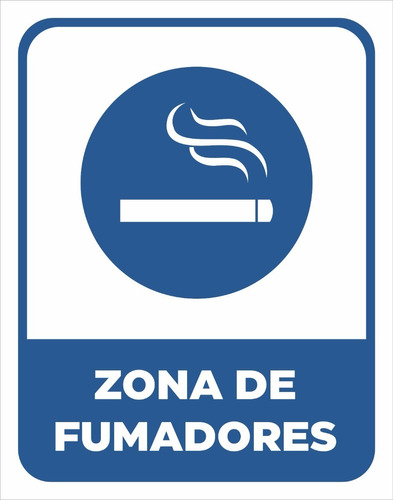 Cartel Señalización Zona De Fumadores 22x28 Alto Impacto