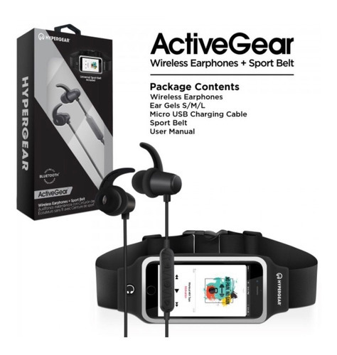 Audífonos Deportivos Con Cinturón Deportivo Hypergear Color Negro