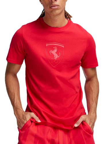 Remera Puma Ferrari Race Big Shield Tonal Hombre Rj