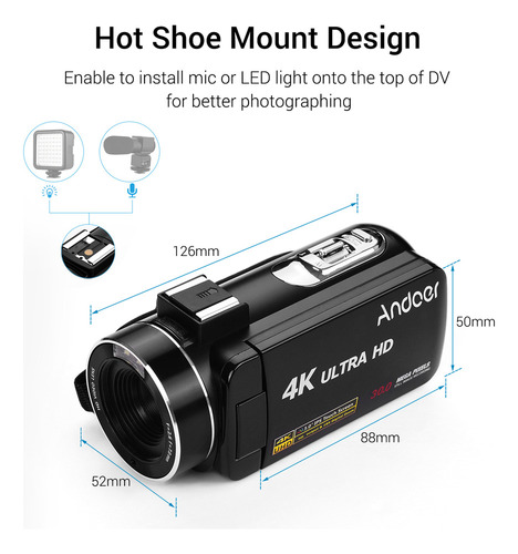 Cámara De Video 4k Digital Profesional De Mano