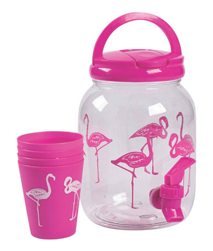Imagen 2 de 4 de Dispensador De Agua Jugos Flamenco Captus Con Canilla Y Vaso