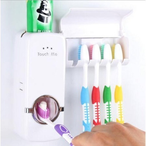 Imagen 2 de 8 de Dispenser Pasta Dental Porta Cepillo 2 En 1 Soporte Touch Me