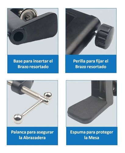 Abrazadera Metálica Para Brazo Resortado Lámpara Envío Ya