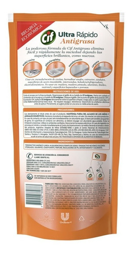 Limpiador Líquido Cif Antigrasa Biodegradable 450 Ml Doypac