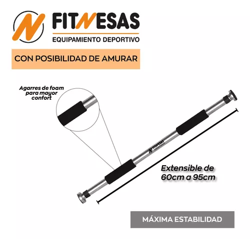 Kit Set Gym Barra Dominadas Puerta Rueda Simple Fitnesas