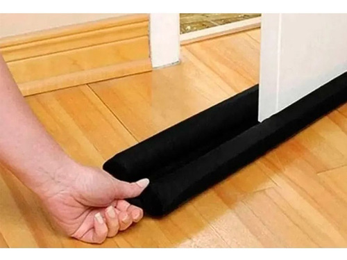 Kit 4 Protetor Para Porta 80cm Evita Odor Som Insetos Cor Preto Liso