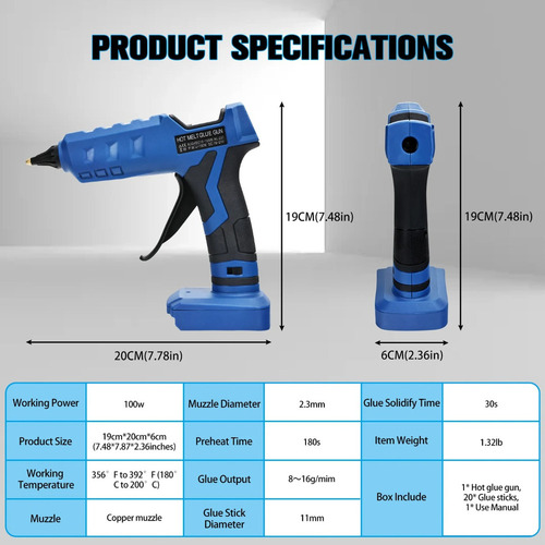 For Pistola De Pegamento Termofusible Inalámbrica For Bosch