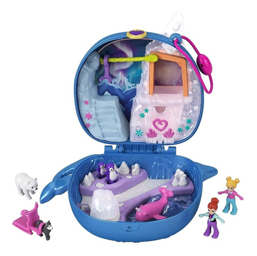 Juguete Polly Pocket Freezin Fun Narwhal Compacto