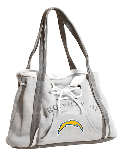 Bolso De Tela Tipo Sudadera Nfl - Los Angeles Chargers Acabado de los herrajes Cuerda Color Gris Color de la correa de hombro Gris oscuro Diseño de la tela Liso