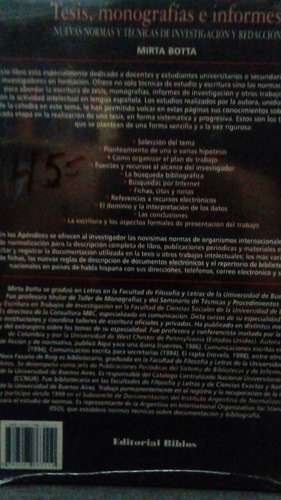 Tesis, Monografias E Informes. Nuevas Normas Y Tecnicas Inve