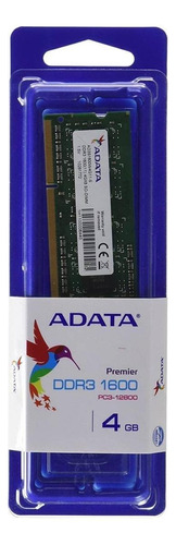 Memoria RAM Premier 4GB 1 Adata AD3S1600W4G11-S