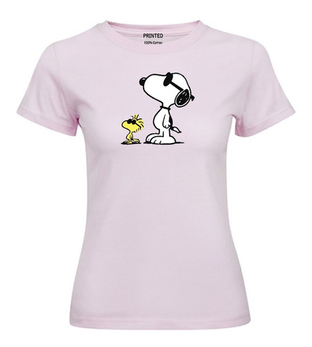 Polera Mujer Estampado Snoopy Lentes
