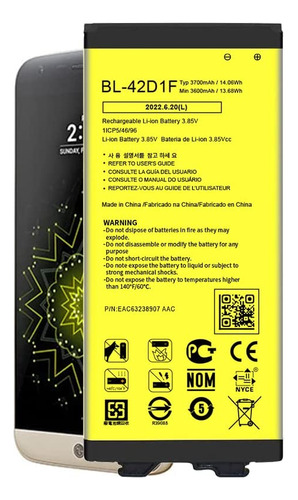 Batería LG G5 De 3700 Mah, 2022 Nuevo Reemplazo De Batería D