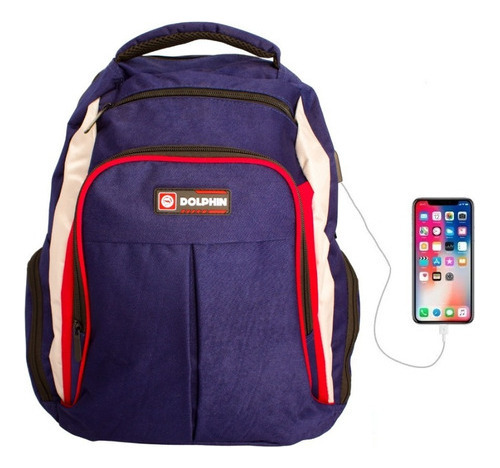 Mochila Escolar Reforzada Colegial Grande 25 Litros Estampad Azul