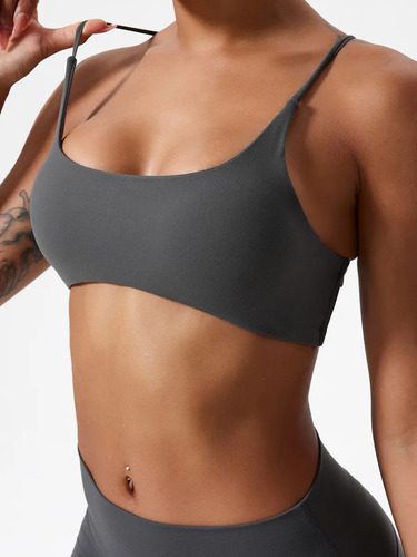 Sujetador Top Deportivo Mujer Tirantes Finos Lycra Soft Gym