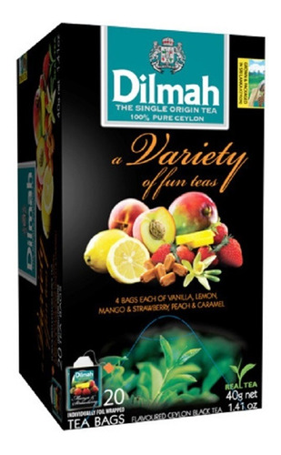 Té Pack Frutal 5 Sabores Dilmah Importado Sri Lanka 20 U.