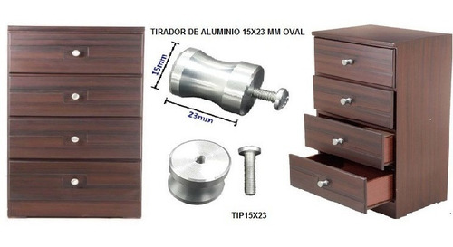 Pomo Gaveta Mueble Cocinas Tirador Carpinteria Tip12x20ao