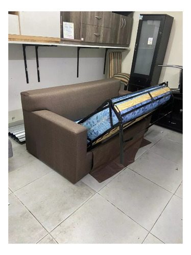 Sillon Cama 2 Plazas Lejaim Tela Chenille Suave Con Mecanismo Incluye Colchon