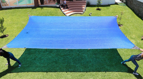 Malla Sombra 4x2 Azul Reforzada 90% + 1 Kg Lazo
