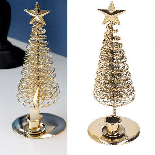 Candelabro De Árbol De Navidad De Metal Con Forma De Candela