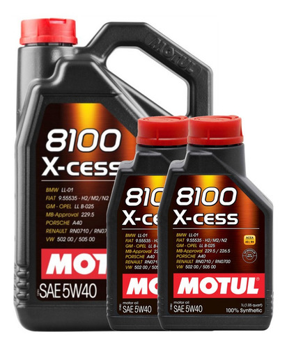 Aceite Motor Auto Motul 8100 5w40 Xcess Mb229.5/226.5 7l