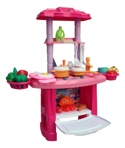 Kit Cozinha Completa Infantil 43 Peças Importway BW091 Cor Rosa